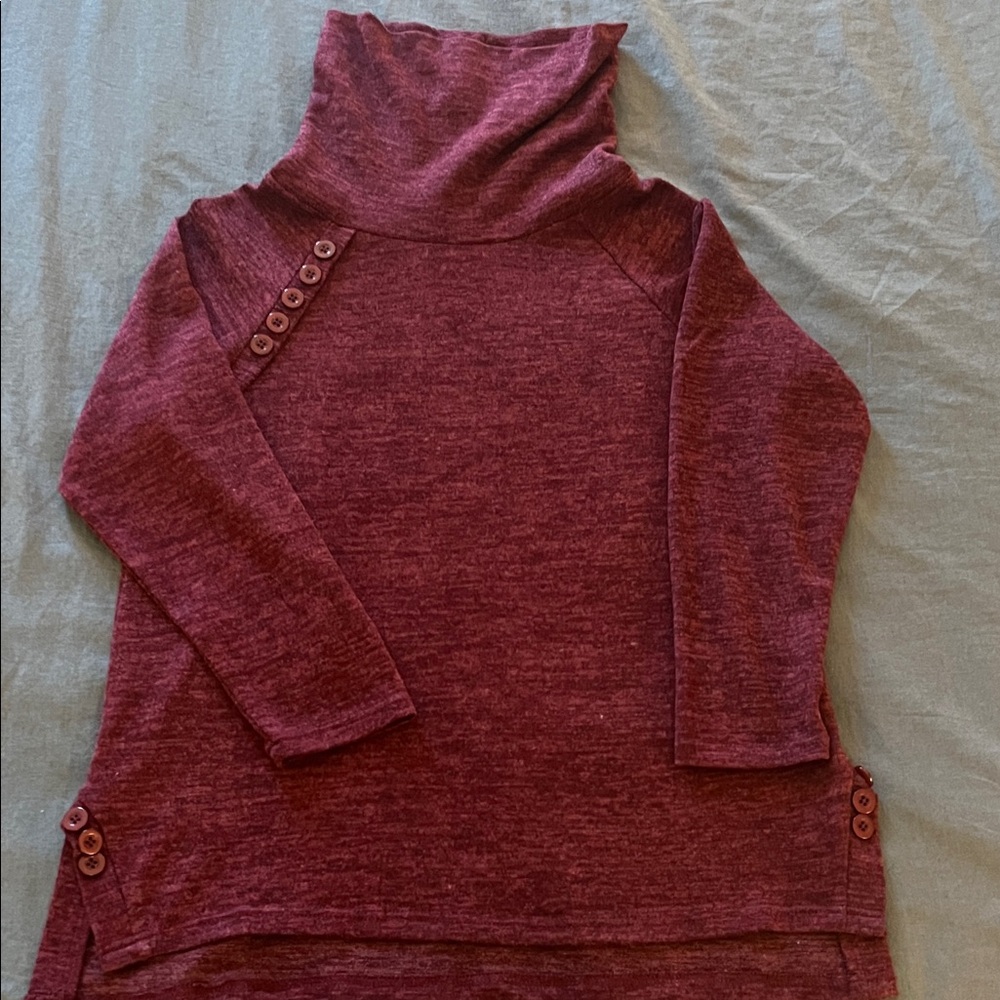 Women's Burgundy Turtleneck Sweater Keren Hart